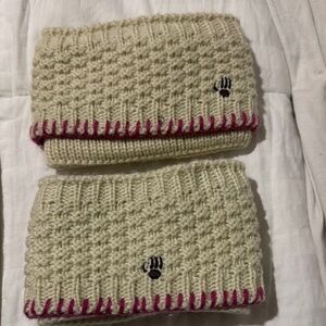 BearPawKnit Headbands with Pink Trim